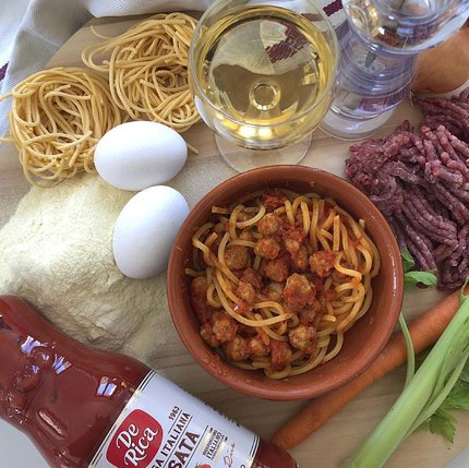 Spaghetti alla chitarra con Pallottelle