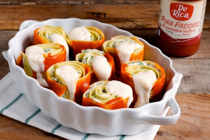 Girelle ripiene con ricotta e spinaci