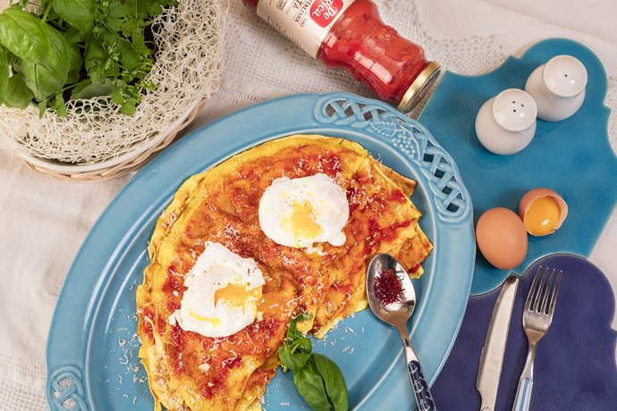 Su Pani Frattau con sugo di pomodoro