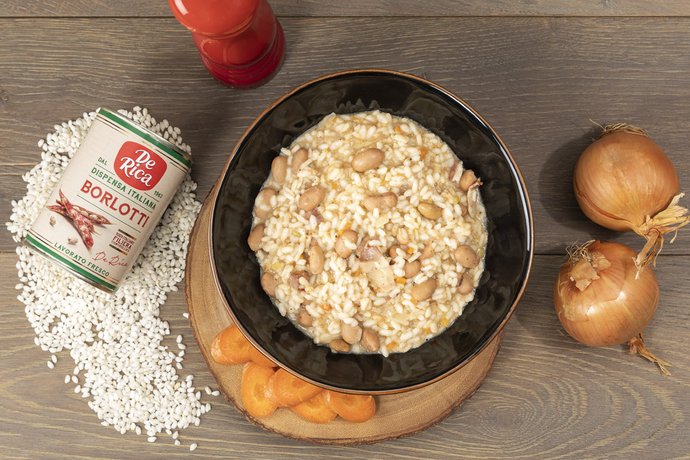 Riso e fasoi alla veneta (riso e fagioli)