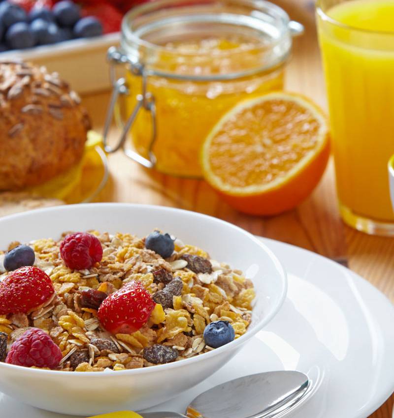 Breakfast in the morning