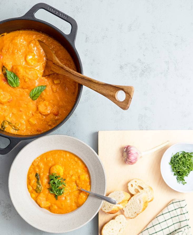 Tomato Shrimp Coconut Spiced Casserole