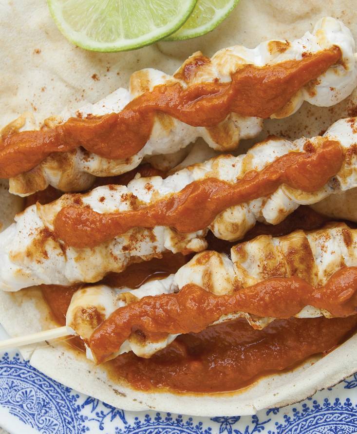 Spiedini di pollo in salsa della hraimi