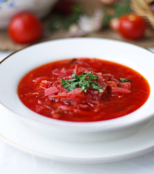 БОРЩ НА МЯСНОМ БУЛЬОНЕ