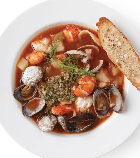 Bouillabaisse with Pesto Rouille
