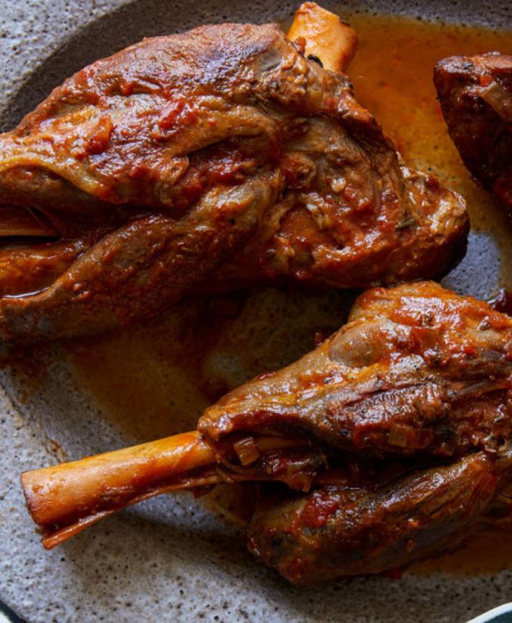 Braised Lamb Shanks over Creamy Mashed Potatoes