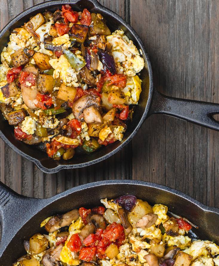 Breakfast Skillet with Potatoes and Mushrooms