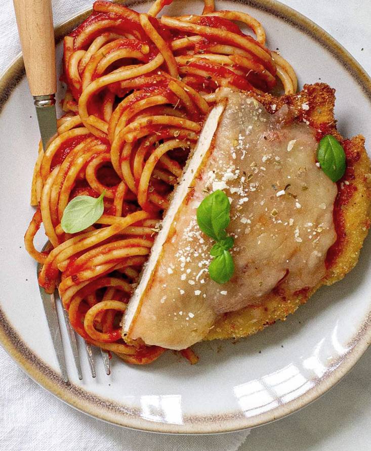 Chicken Parmesan and Spaghetti