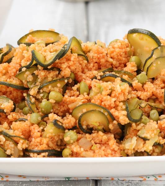 Cous cous di zucchine e piselli
