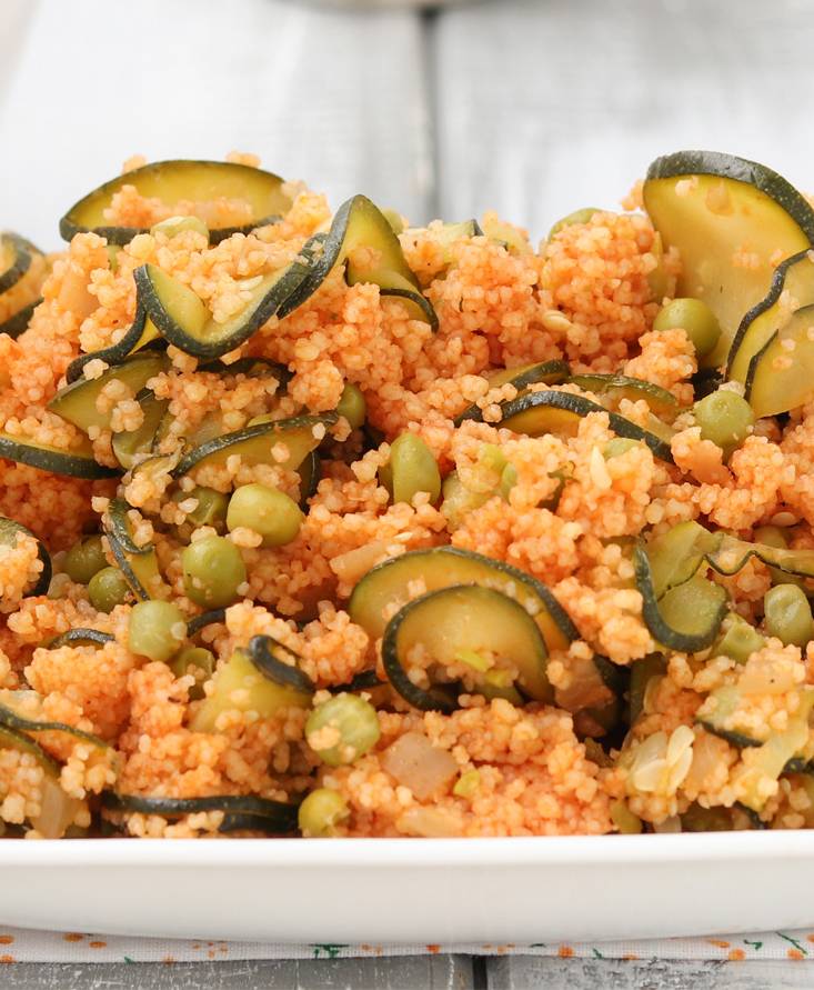 Cous cous di zucchine e piselli