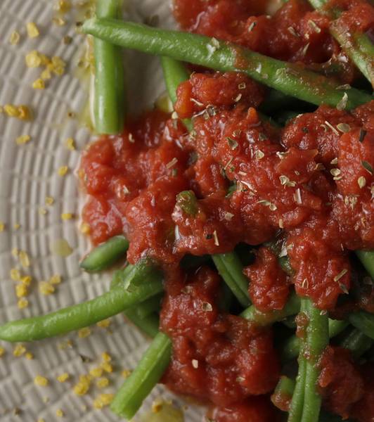 Fagiolini piccanti al pomodoro e origano