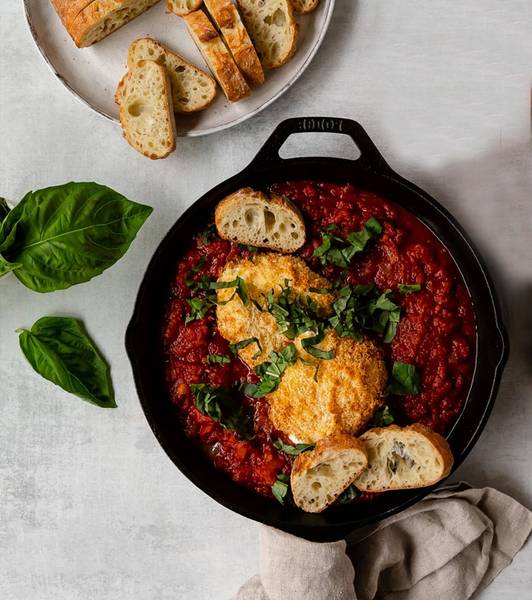 Fried Burrata over Arrabbiata Sauce