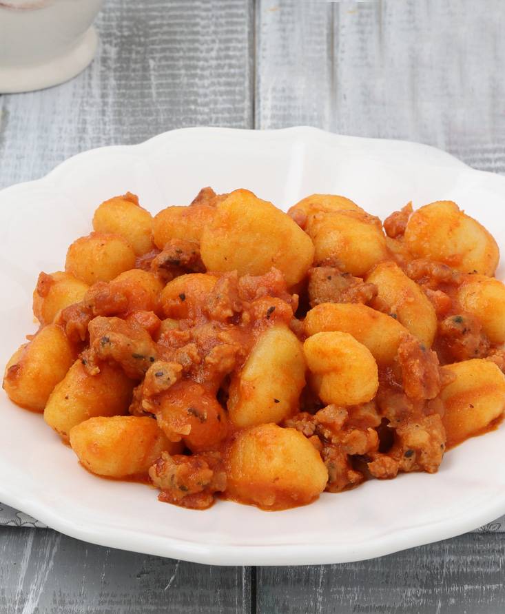 Gnocchi salsiccia e pancetta