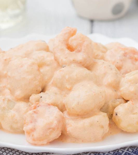 Gnocchi con gamberi cremosi