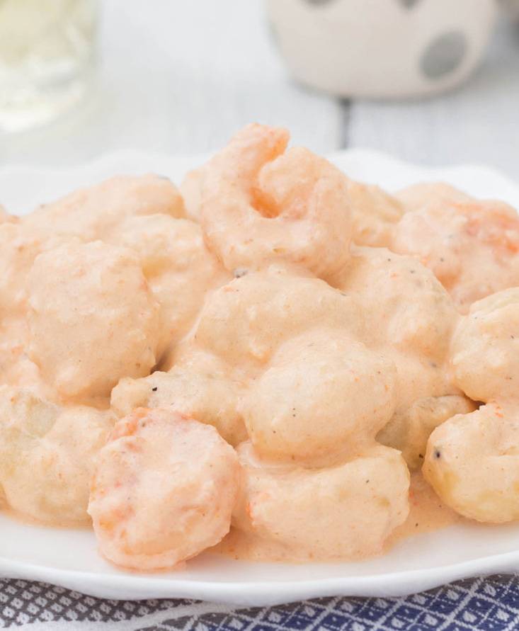 Gnocchi con gamberi cremosi