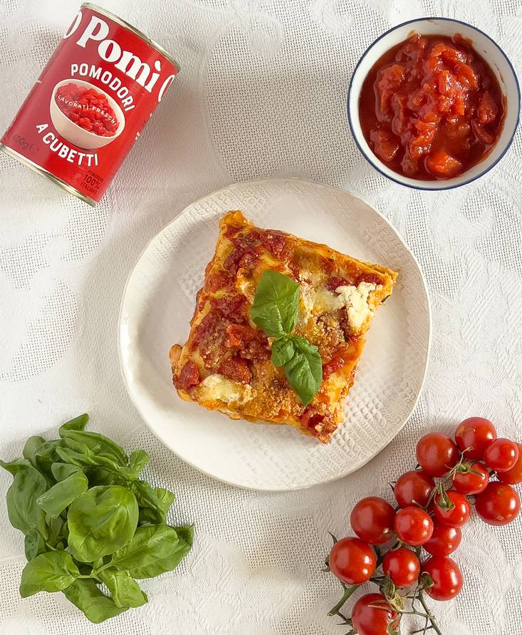 Lasagne estive al pomodoro e basilico
