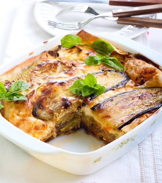 Lasagnette con melanzane e zucchine per vegetariani