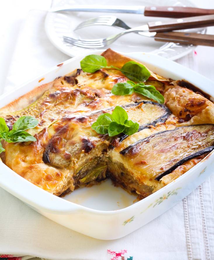 Lasagnette con melanzane e zucchine per vegetariani