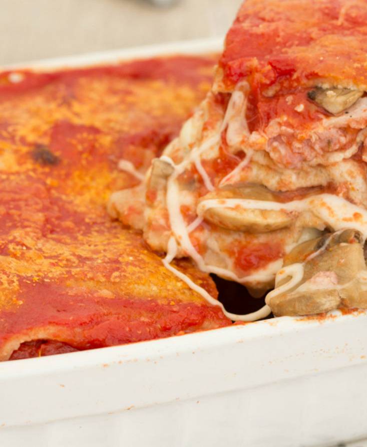 Lasagne senza glutine al sugo funghi e salsiccia