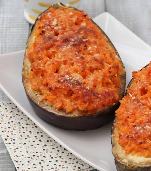 Melanzane ripiene di riso