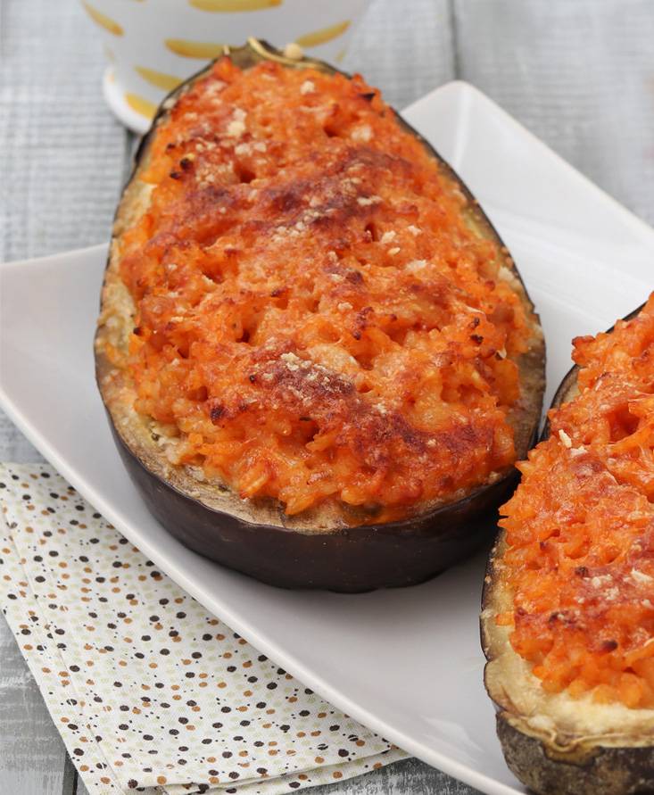 Melanzane ripiene di riso