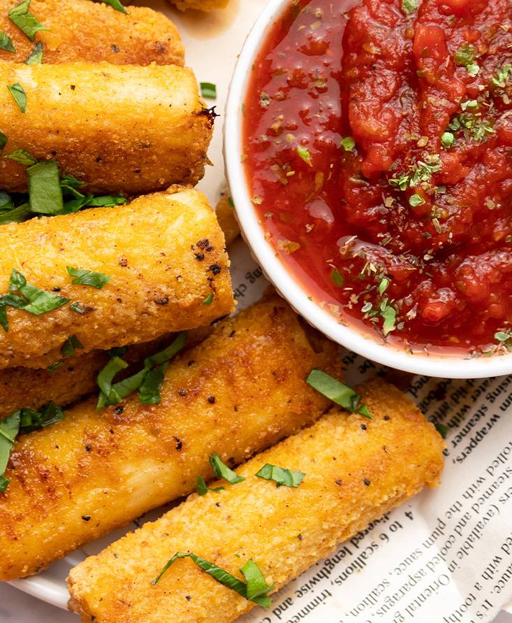 Hearts of Palm “Mozz” Sticks with Marinara Dipping Sauce
