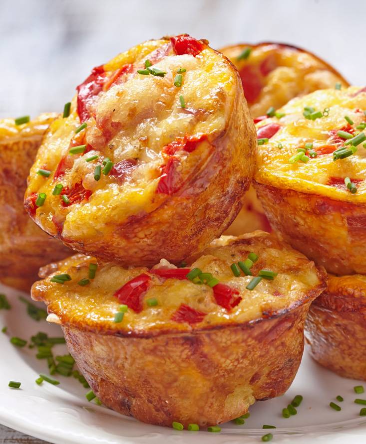 Muffin rustici con speck e mozzarella