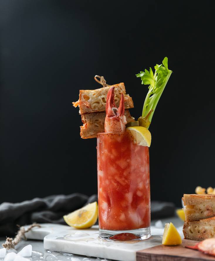 Old Bay Bloody Mary With Lobster Mac and Cheese Grilled Cheese