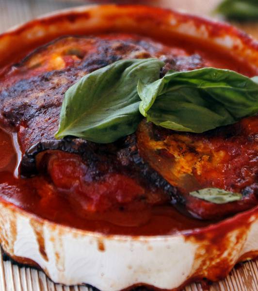 Parmigiana di pesce spada e melanzane