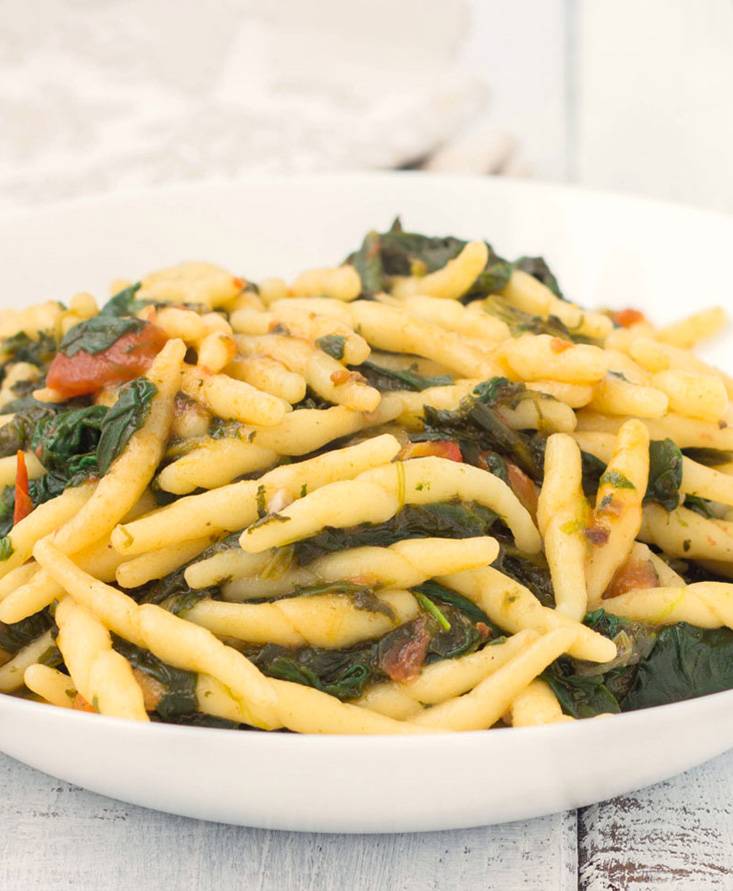 Pasta spinaci e pomodoro