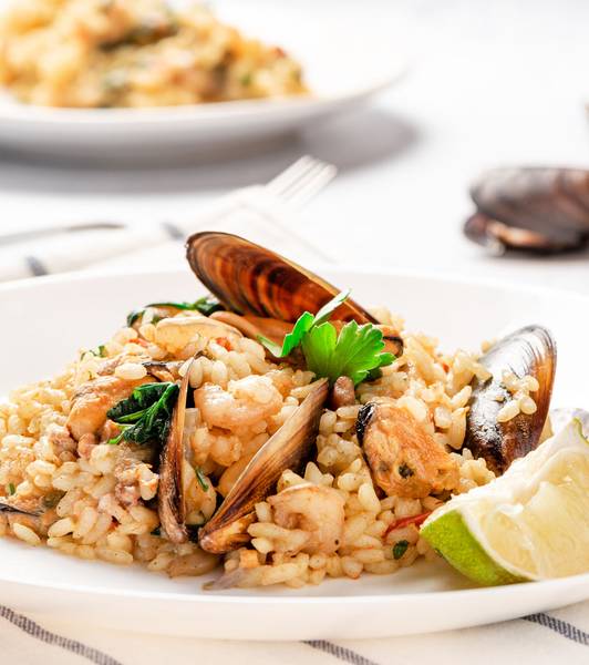 Ризотто с  картофелем и мидиями