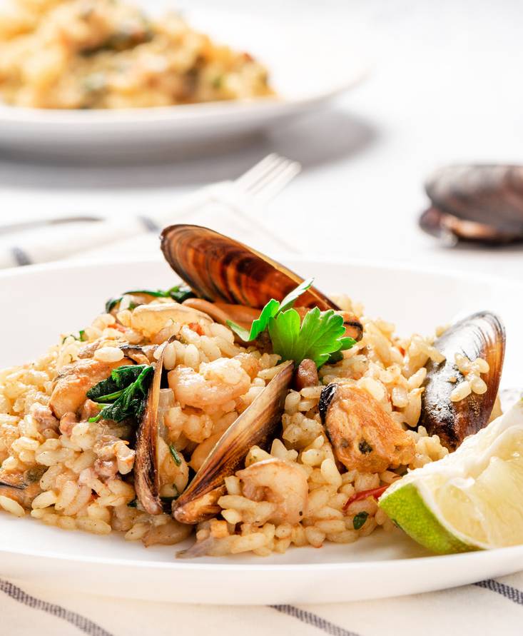 Ризотто с  картофелем и мидиями