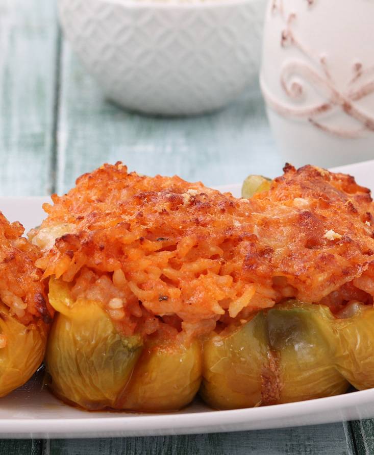 Peperoni ripieni di riso al gorgonzola