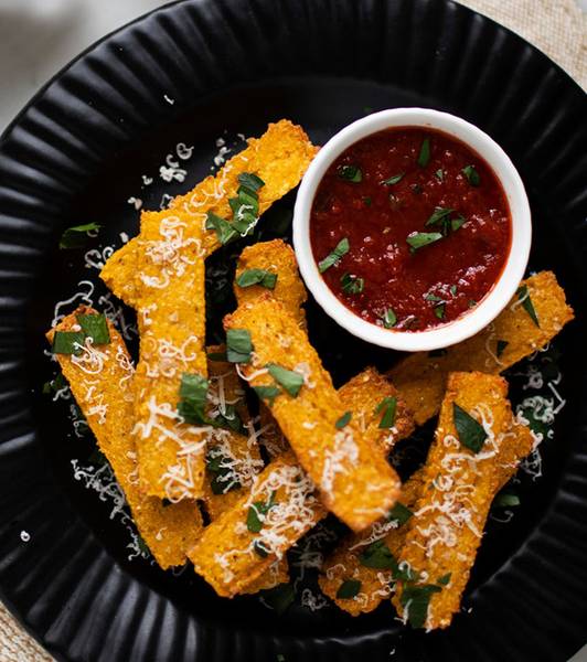 Polenta Fries with Marinara Sauce