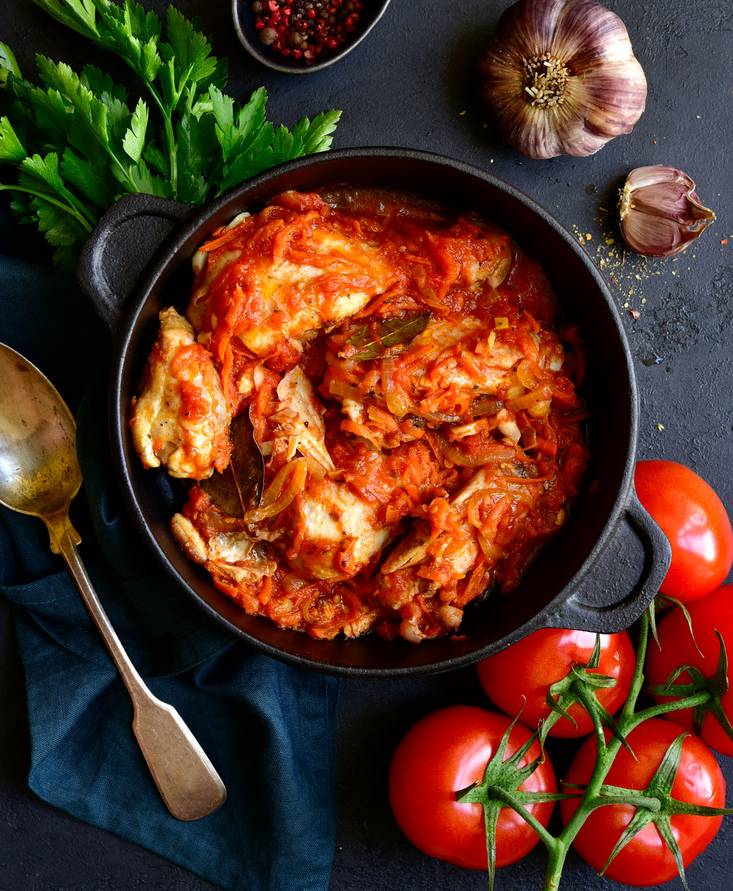 Pollo con cavolfiore e capperi