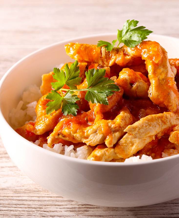 Spezzatino di pollo con riso Basmati