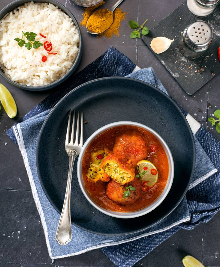 カレー味のズッキーニとパンのポルペッタ