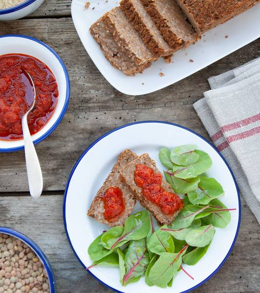 Polpettone vegetariano di lenticchie e riso