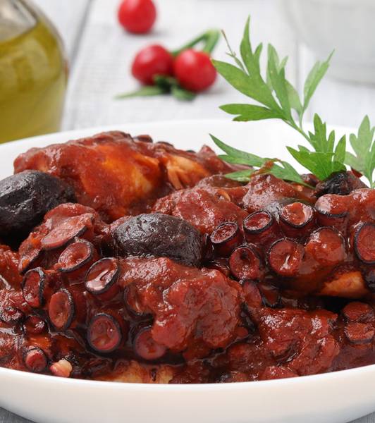 Polpo affogato alla siciliana