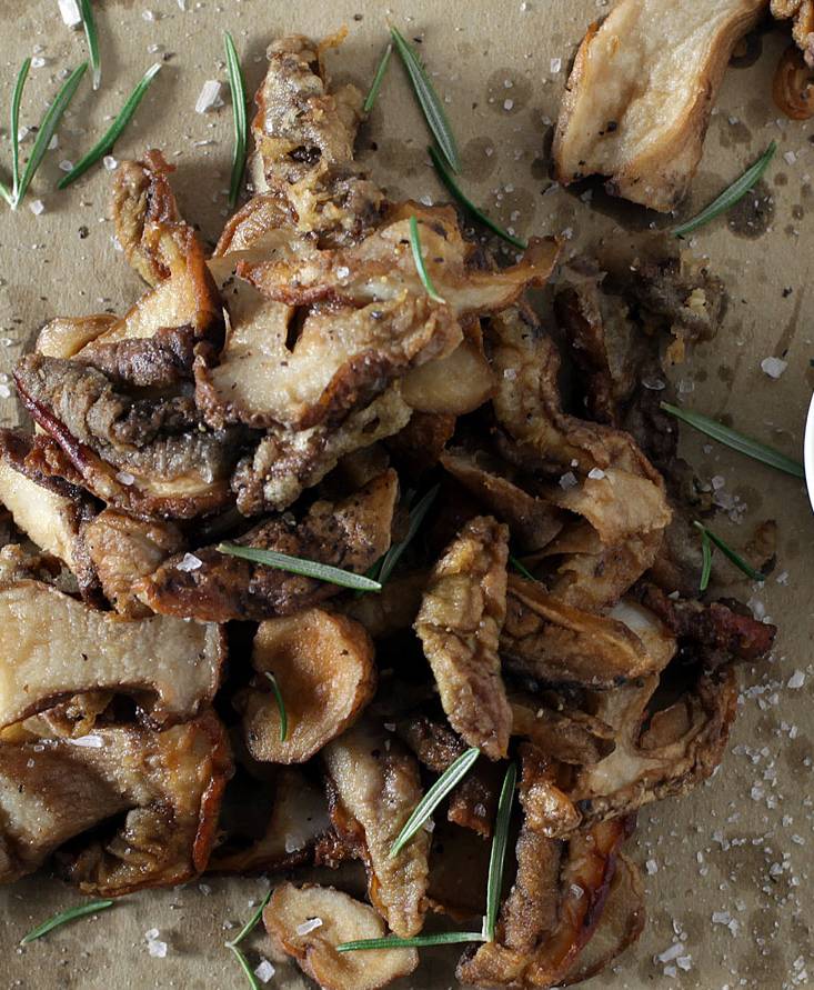 Fried Porcini Mushrooms in Rustic tomato and oregano Sauce