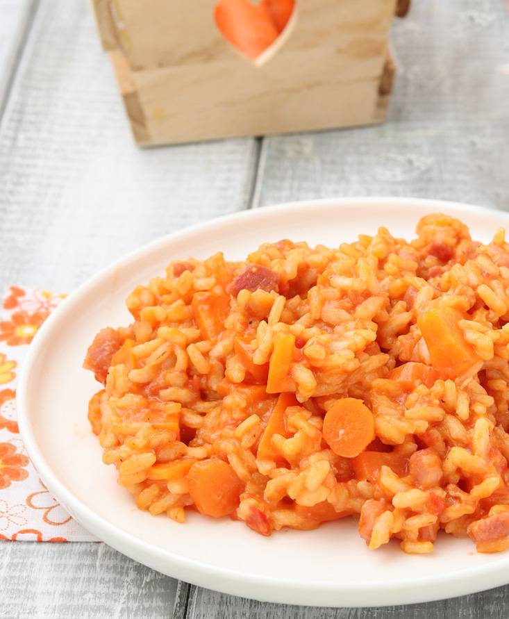 Riso carote e pancetta