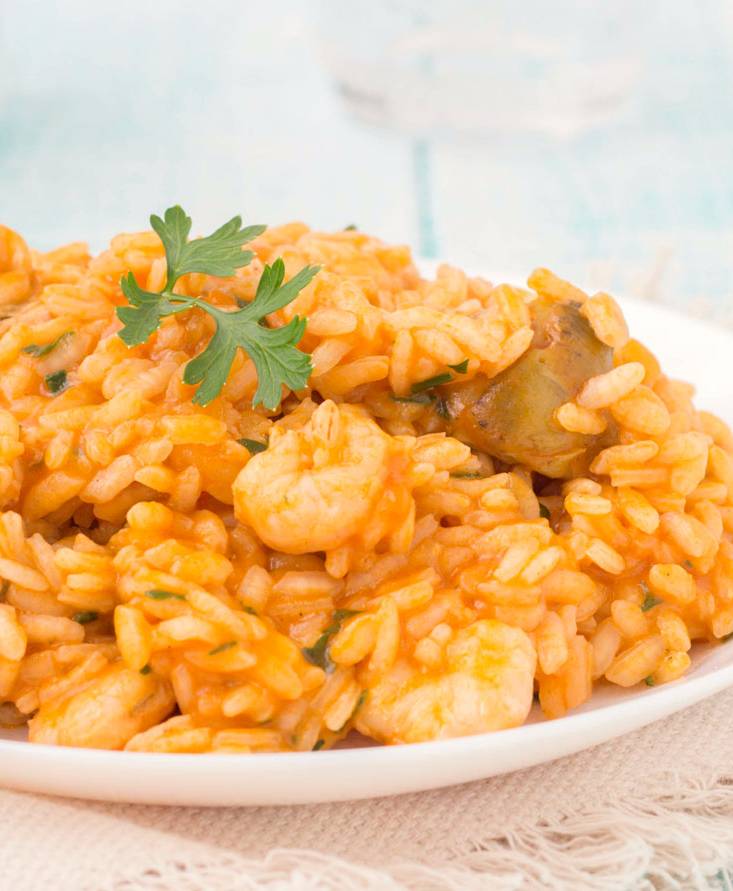 Risotto carciofi e gamberetti