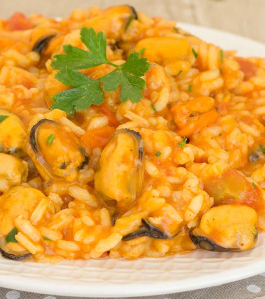 Risotto cozze e spumante