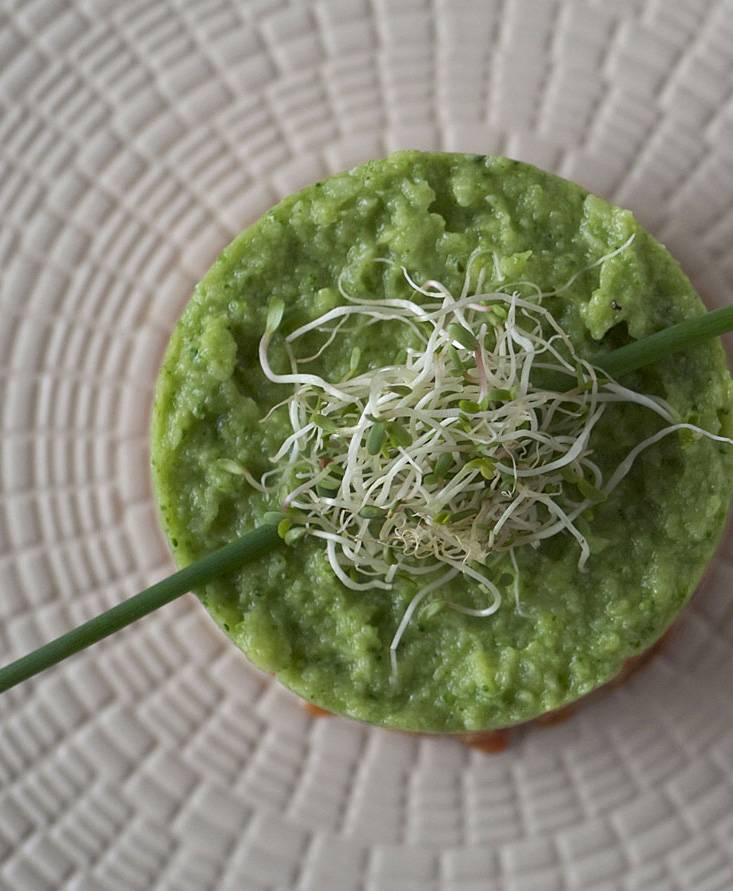 Tomato, chick peas, parsley and broccoli cream risotto