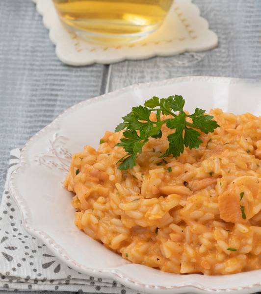 Risotto al salmone e pomodoro