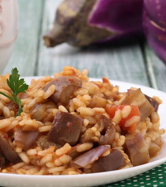 Risotto con melanzane e nduja