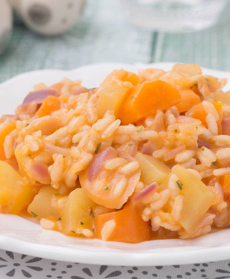 Risotto patate e carote