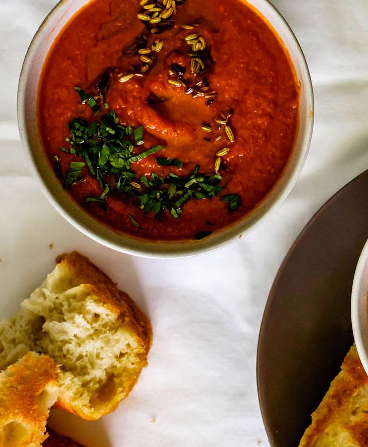 Roasted Tomato Soup with Spiced Chili Oil
