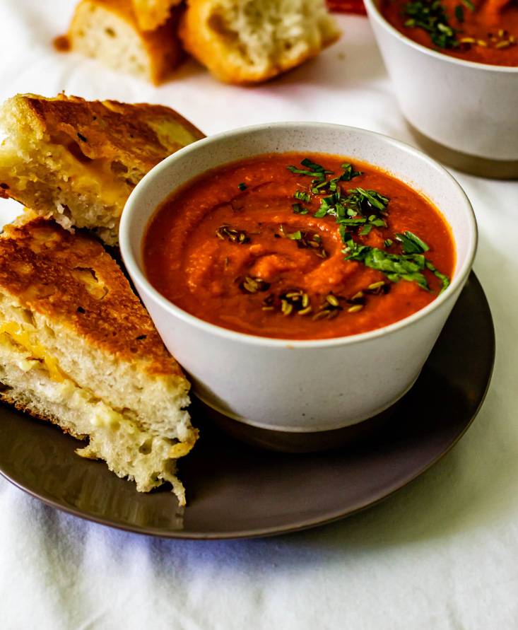 Roasted Tomato Soup with Spiced Chili Oil