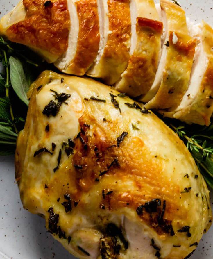 Roasted Turkey Breasts with Tomato Gravy